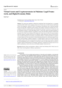 Virtual Assets and Cryptocurrencies in Pakistan: Legal Framework, and Digital Economy Risks