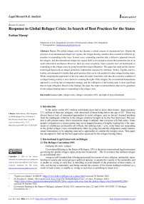 Response to Global Refugee Crisis: In Search of Best Practices for the States