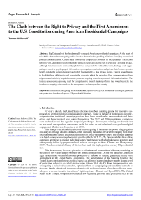 The Clash between the Right to Privacy and the First Amendment to the U.S. Constitution during American Presidential Campaigns
