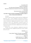 Методика определения коэффициентов финансового риска в модели предприятия