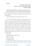 About some methods of teaching English language