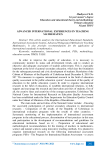 Advanced international experiences in teaching mathematics