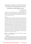 Research on economical utilization strategy of agricultural water resources in Yellow river basin of Inner Mongolia, China