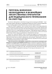 Перечень жизненно необходимых и важнейших лекарственных препаратов для медицинского применения на 2025 год