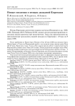 Новые сведения о птицах западной Киргизии