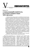 Социальный контроль над преступностью: что делать?