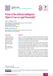 Future of the Artificial Intelligence: Object of Law or Legal Personality?