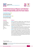 AI-based Autonomous Weapons and Individual Criminal Responsibility under the Rome Statute