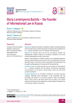 Illaria Lavrentyevna Bachilo – the Founder of Informational Law in Russia