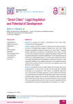 “Smart Cities”: Legal Regulation and Potential of Development
