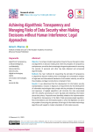 Achieving Algorithmic Transparency and Managing Risks of Data Security when Making Decisions without Human Interference: Legal Approaches
