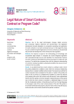Legal Nature of Smart Contracts: Contract or Program Code?