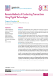 Remote Methods of Conducting Transactions Using Digital Technologies
