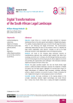 Digital Transformations of the South African Legal Landscape