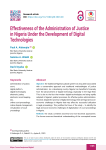 Effectiveness of the Administration of Justice in Nigeria Under the Development of Digital Technologies
