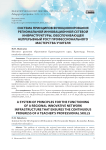 Система принципов функционирования региональной инновационной сетевой инфраструктуры, обеспечивающей непрерывный рост профессионального мастерства учителя