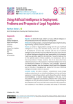 Using Artificial Intelligence in Employment: Problems and Prospects of Legal Regulation