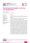 The Evolving Role of Copyright Law in the Age of AI-Generated Works