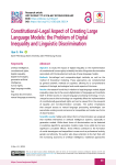 Constitutional-Legal Aspect of Creating Large Language Models: the Problem of Digital Inequality and Linguistic Discrimination