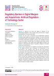 Regulatory Barriers in Digital Mergers and Acquisitions: Antitrust Regulation of Technology Sector