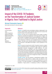 Impact of the COVID-19 Pandemic on the Transformation of Judicial System in Nigeria: from Traditional to Digital Justice