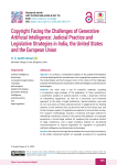 Copyright Facing the Challenges of Generative Artificial Intelligence: Judicial Practice and Legislative Strategies in India, the United States and the European Union
