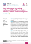 Ethical Implications of Using Artificial Intelligence in Intellectual Property Creation: Authorship, Ownership and Responsibility Issues
