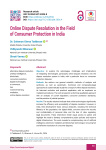 Online Dispute Resolution in the Field of Consumer Protection in India