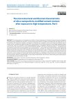 The microstructural and thermal characteristics of silica nanoparticle-modified cement mortars after exposure to high temperatures. Part I