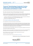 The journal “Nanotechnology in Construction” has been ranked second in the RSCI SCIENCE INDEX for the topic of “Construction and Architecture” in 2023!