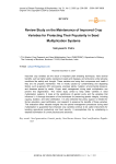 Review study on the maintenance of improved crop varieties for protecting their popularity in seed multiplication systems