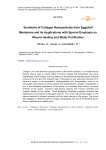 Synthesis of collagen nanoparticles from eggshell membrane and its applications with special emphasis on wound healing and water purification
