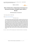 Effect of Salinity Stress on Morphological, Physiological and Biochemical Parameters in Mungbean [Vigna radiata (L.) Wilczek]