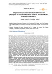 Physiochemical characterization and molecular phylogeny of drought responsive proteins in Finger Millet (Eleusine coracana L.)
