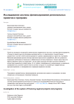 Исследование системы финансирования региональных проектов и программ