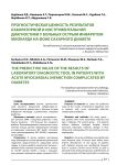 Прогностическая ценность результатов лабораторной и инструментальной диагностики у больных острым инфарктом миокарда на фоне сахарного диабета