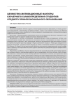 Ценностно-мотивационные факторы карьерного самоопределения студентов среднего профессионального образования