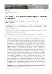 The efficiency rise of the feeds grinding process by optimizing its parameters