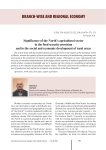 Significance of the north's agricultural sector in the food security provision and in the social and economic development of rural areas