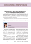 Small-scale business subjects’ activity intensification as a necessary condition of the regional development