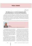 The budget process as a tool for managing the public and municipal finances: theoretical and methodological