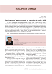 Development of health economics for improving the quality of life