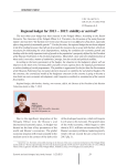Regional budget for 2013 - 2015: stability or survival?