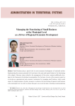 Managing the functioning of small business at the municipal level as a driver of regional economic development