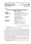 Philosophy of education and pedagogy: subject status