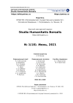 1 (18), 2021 - Studia Humanitatis Borealis