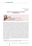 The role of local communities in the development of small territories