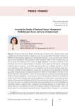 Assessing the quality of regional finance management: Methodological issues and areas of improvement