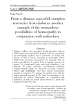 From a distance succesfull complete recoveries from diabetes: another example of the tremendous possibilities of homeopathy in conjunction with radiesthesy