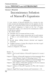Inconsistency Solution of Maxwell's Equations